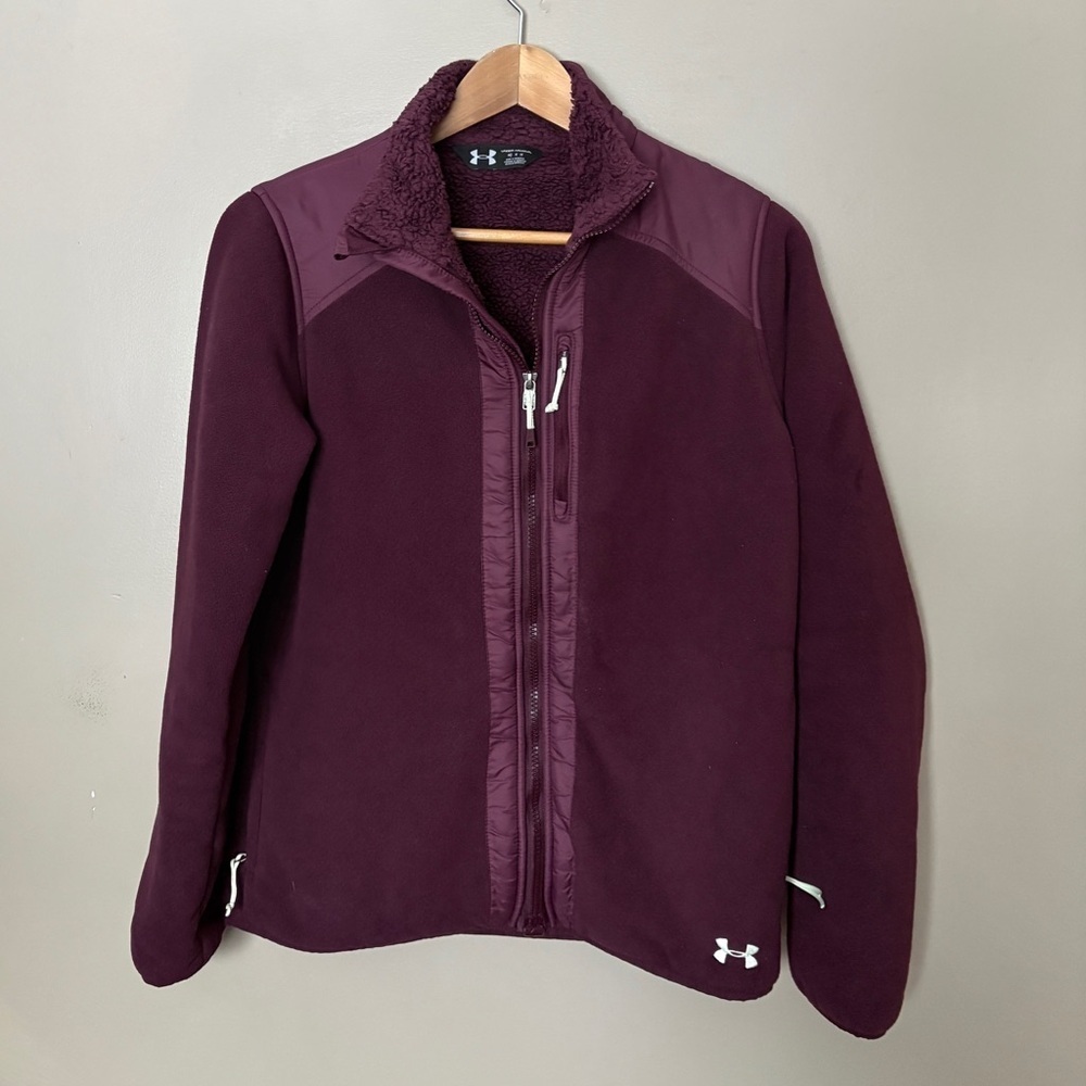 UNDER ARMOUR women’s Tannen Full Zip jacket STORM fleece warm water resistant M - Picture 7 of 16